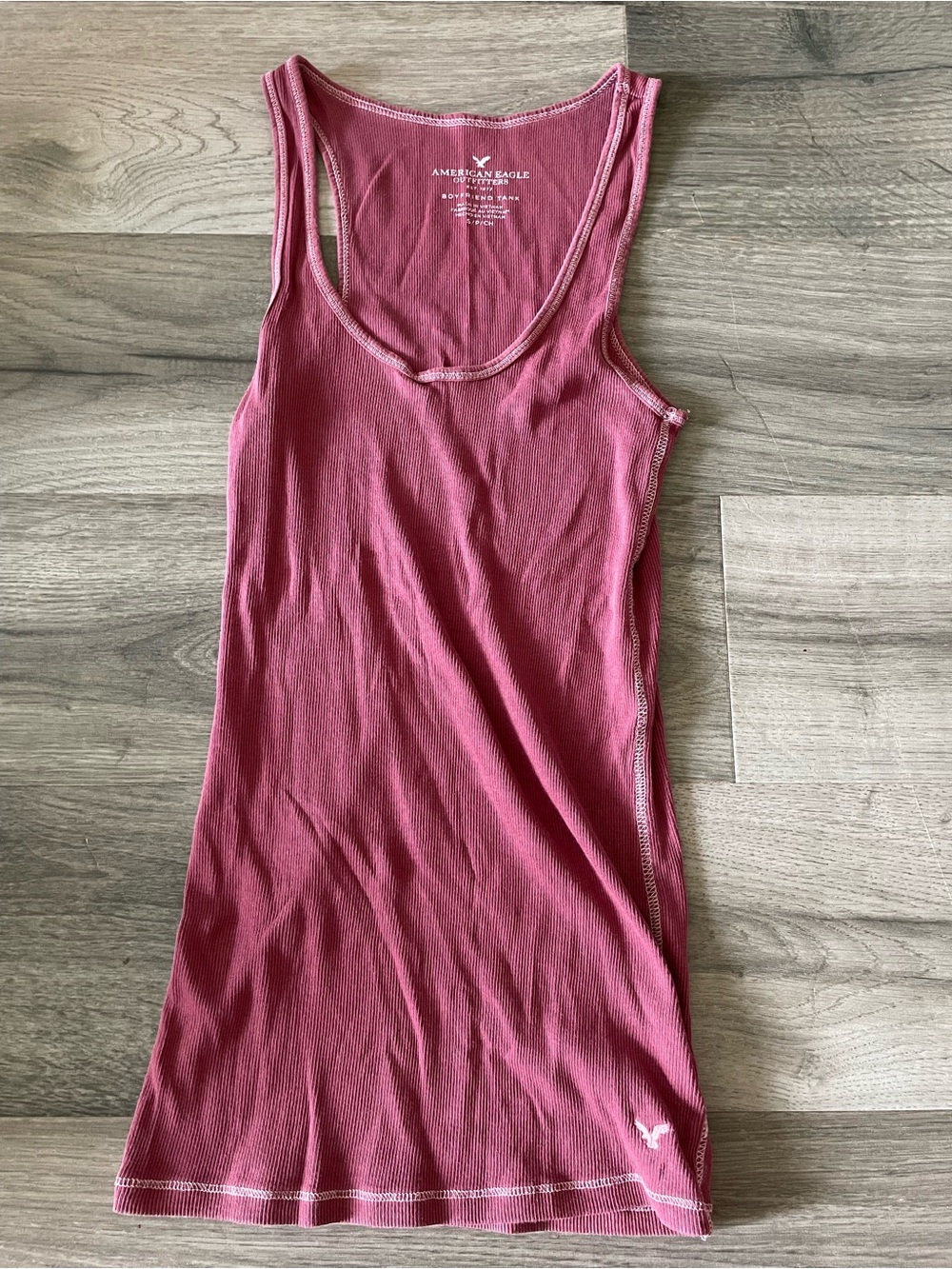 American Eagle Outfitters Rose Ribbed Scoop Neck Tank